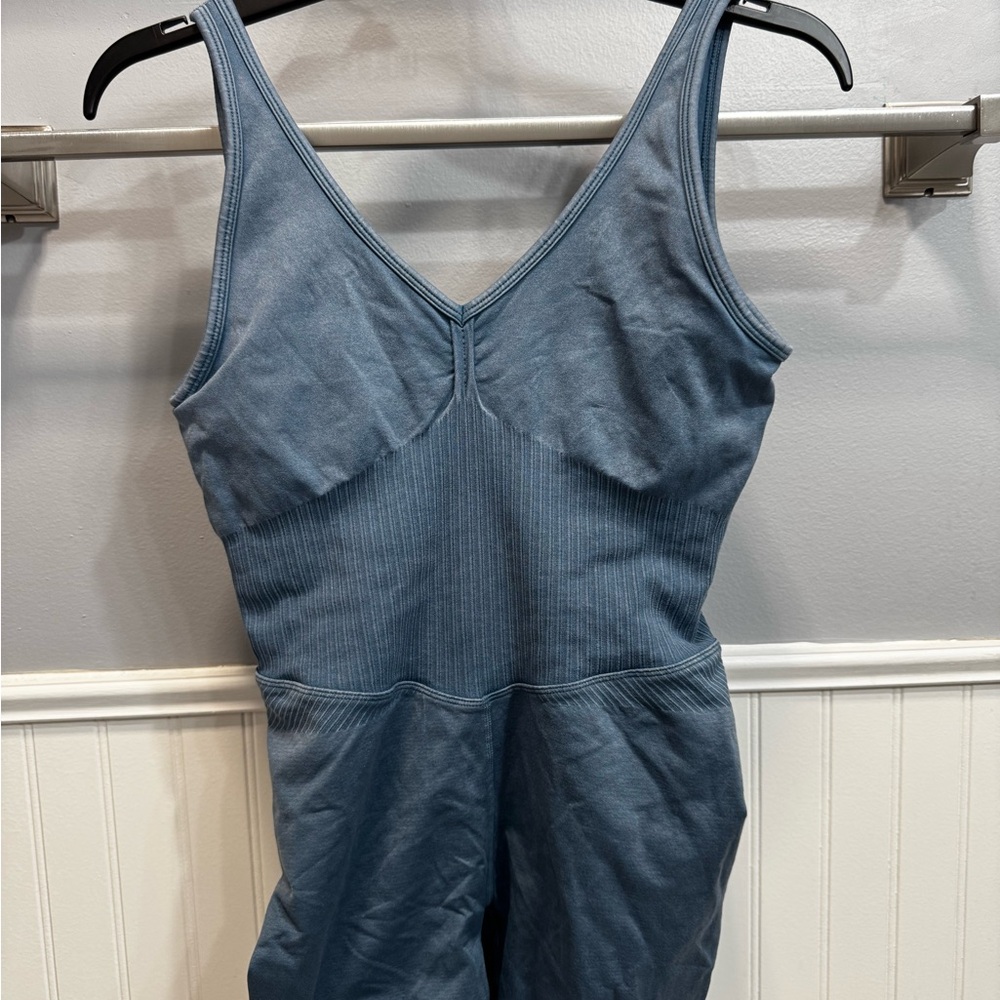 JoyLab Women's Seamless Short Bodysuit Turquoise Blue Size Medium